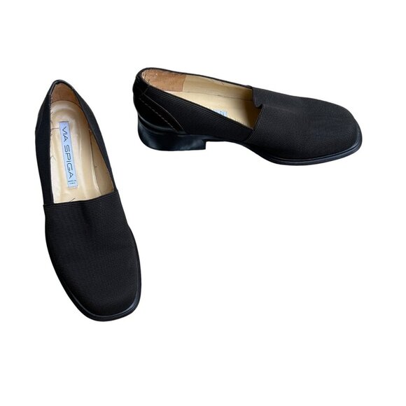 Via Spiga Brown Mesh Upper and Leather Slip On Block Heel 9.5 Medium - Picture 1 of 11